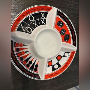 Godinger & Co. Chip & Dip Game Night Snack Tray Checkers Card Party Casino Poker